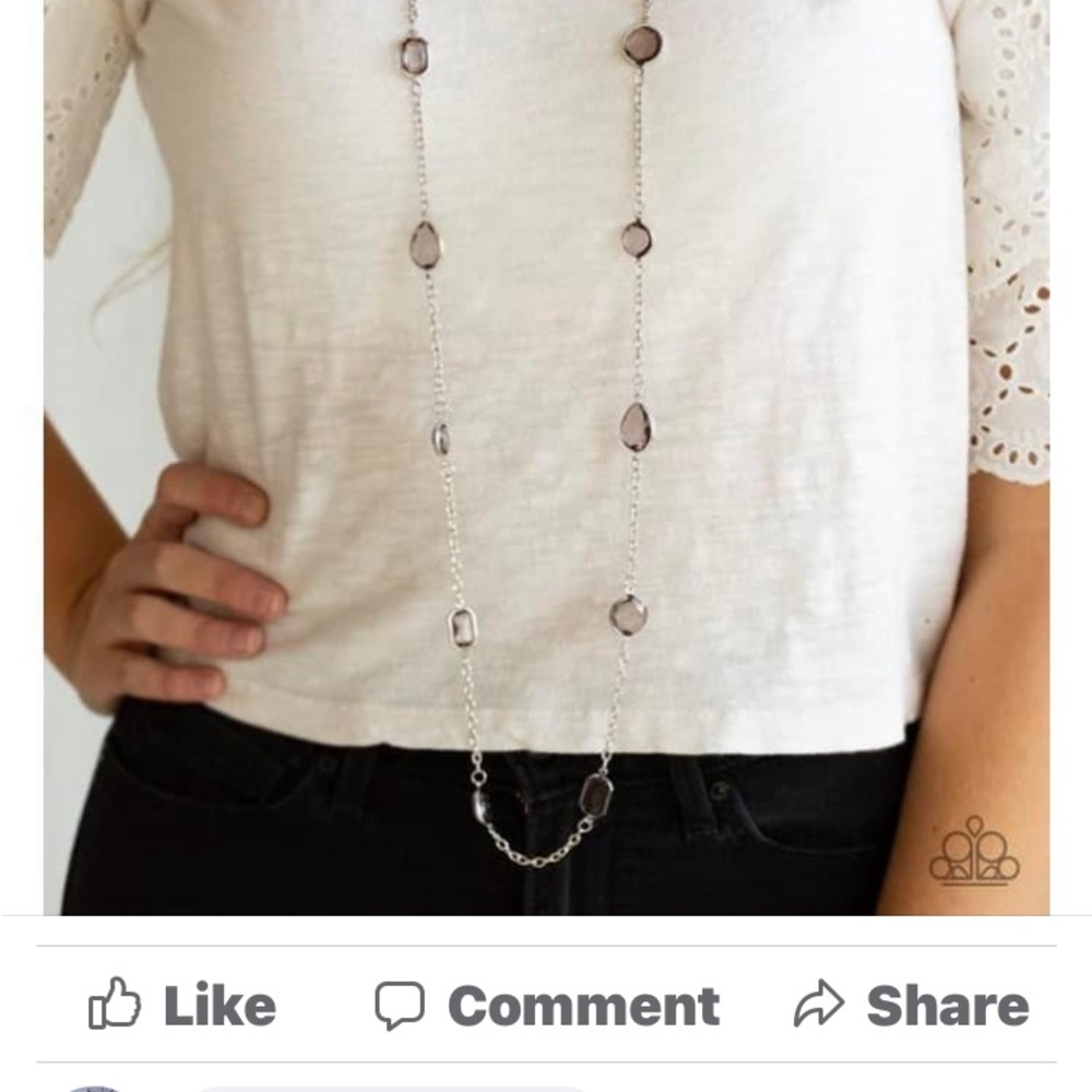 Silver with Smoked Black Necklace